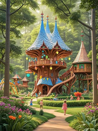 Medžių namelio čiuožykla