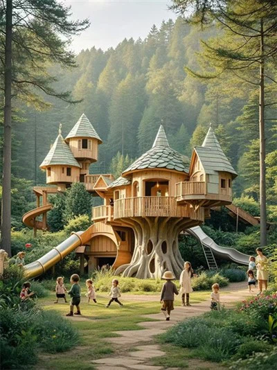 Medinis medinis namas su skaidrėmis